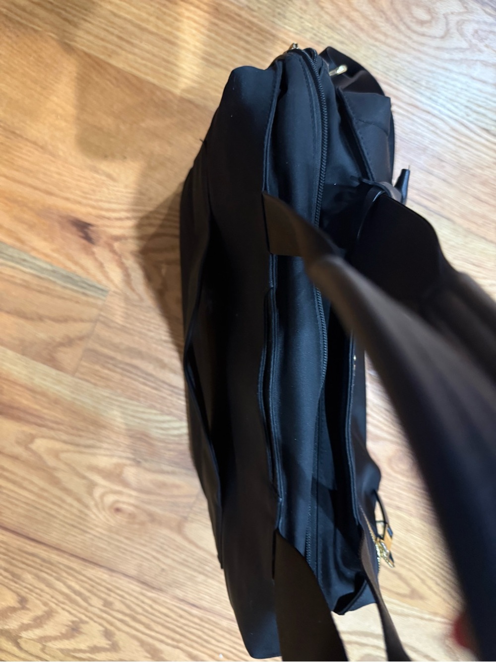 Tumi Black Nylon Shoulder Bag with Gold Hardware - Picture 5 of 8